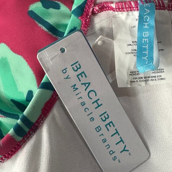 Beach Betty by Miracle Brands Small Bikini Top Swim Padded Cup Tropical Leaf New - Picture 6 of 8